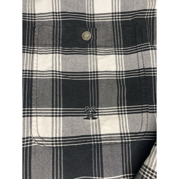 Wrangler 20X Mens L Western Plaid Long Sleeve Button Down Flip Cuff Black White - Picture 3 of 7